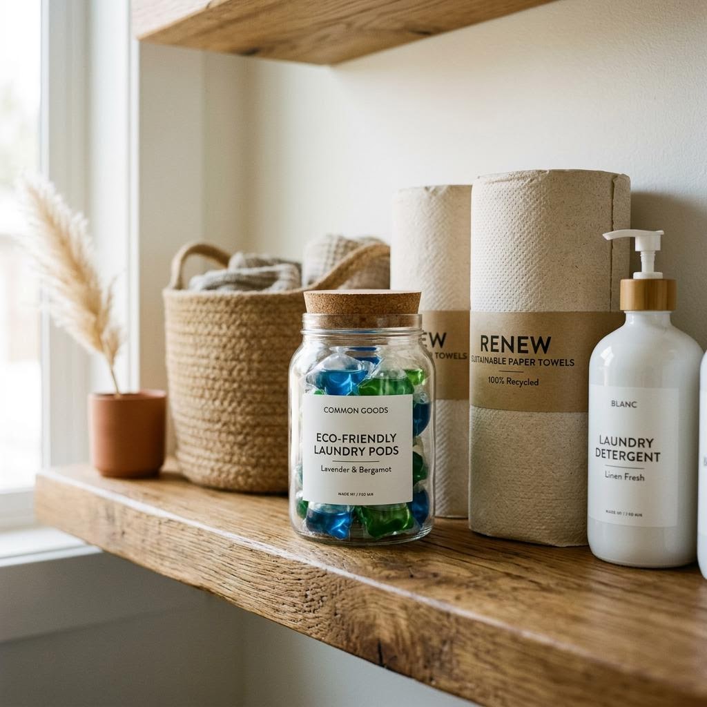 Household essentials like paper towels and cleaning supplies