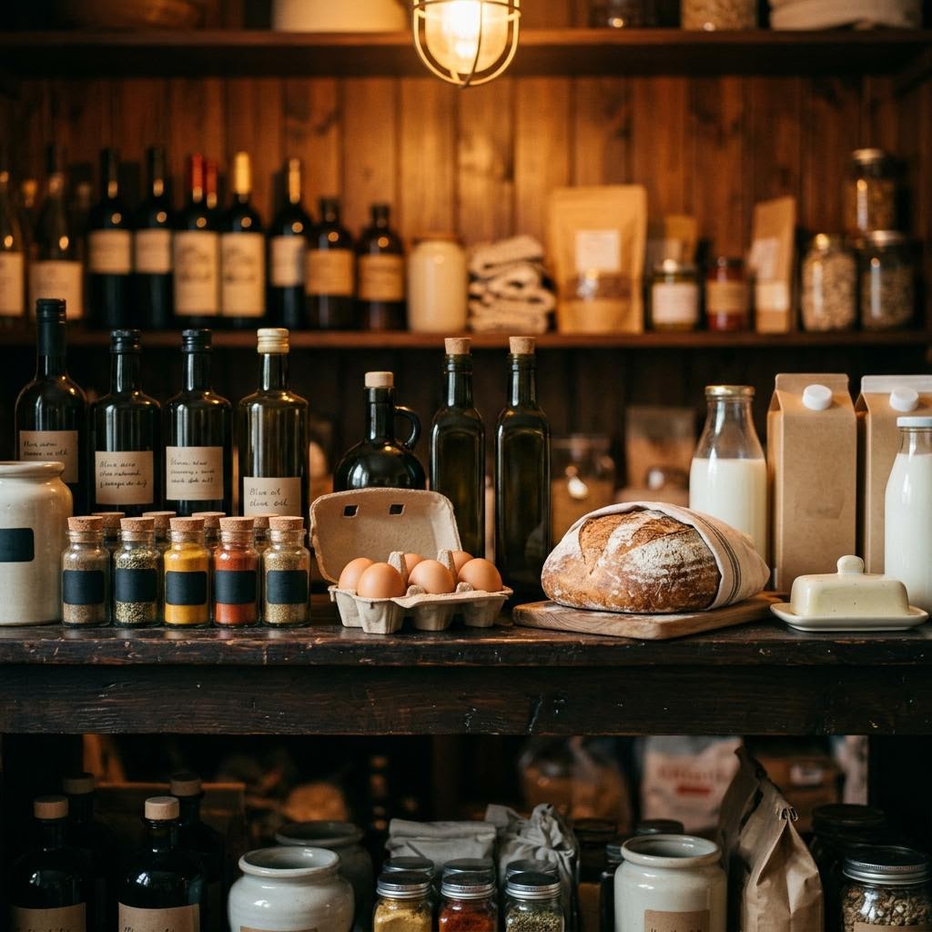 Everyday grocery staples like milk, eggs, and bread