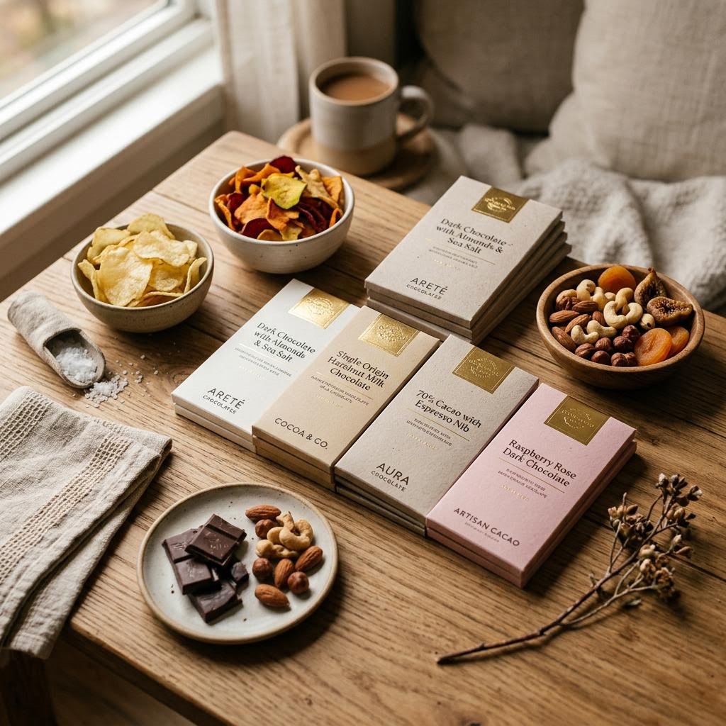 Chocolate bars and candy stocked on the shelf